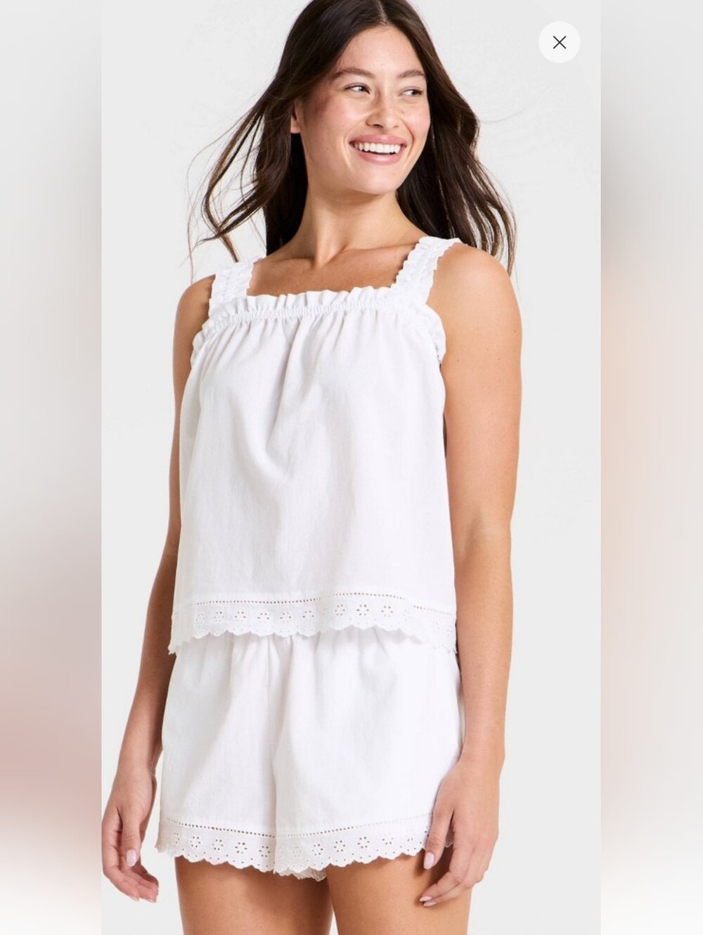 NWT Auden Cotton Blend Eyelet Pajama Set- Small